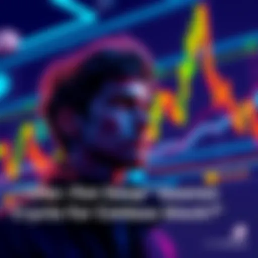 A person considering selling cryptocurrency to invest in Coinbase stock, with a Coinbase logo and stock chart in the background.