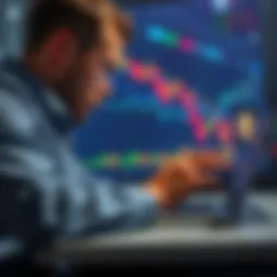 A person looking at a cryptocurrency chart on a laptop, contemplating selling Bitcoin