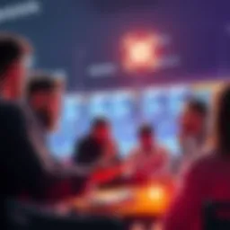 Group of people discussing cryptocurrency trading, sharing tips and caution about risks.
