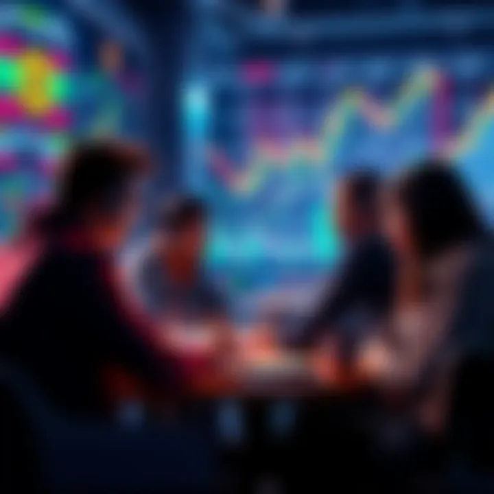 People discussing cryptocurrency trading tips and trends