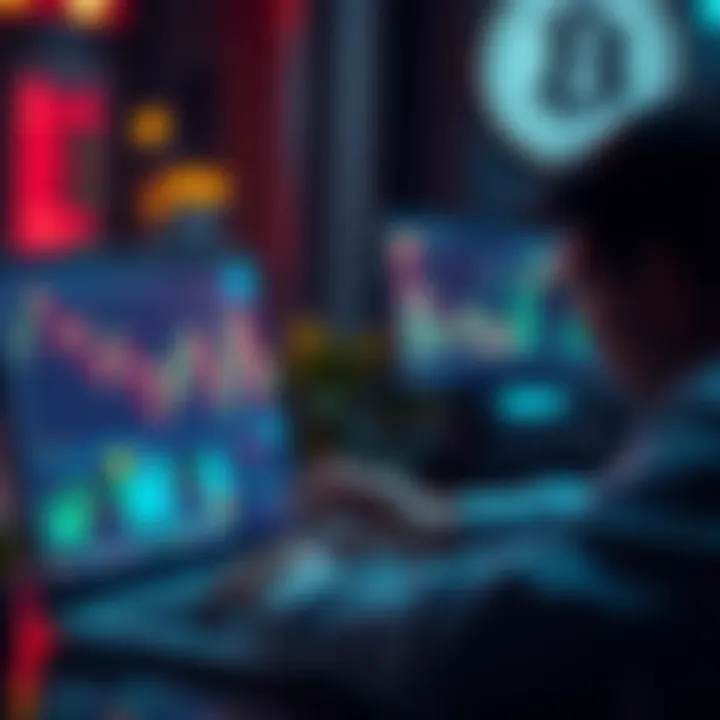 Person looking at cryptocurrency charts on a laptop, considering a trading offer from a friend.