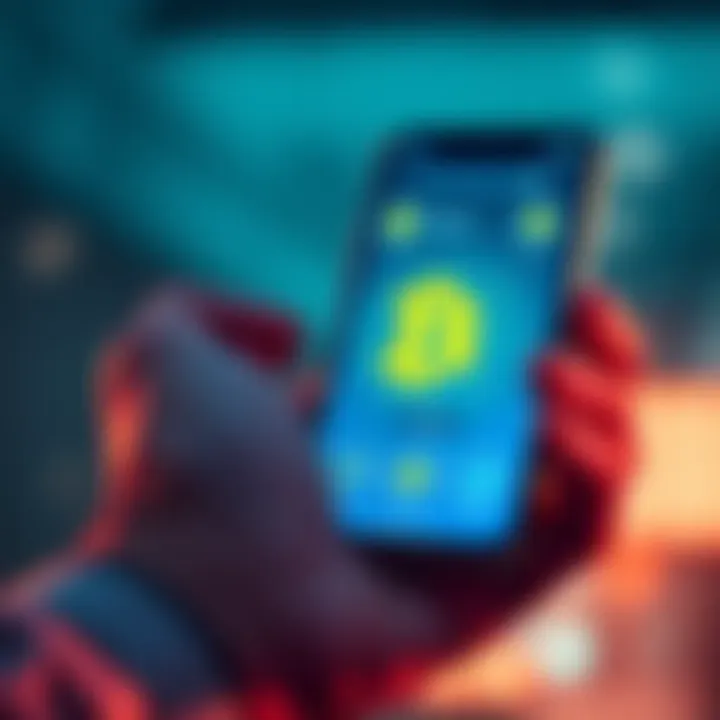 A person using a smartphone displaying cryptocurrency icons, symbolizing acquiring gas for transactions