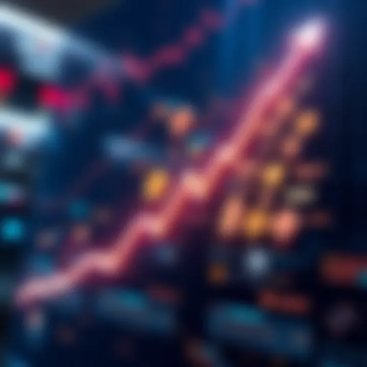 A graph showing a downward trend with symbols of cryptocurrency and tech companies, representing the risks in the crypto treasury sector similar to the dotcom bust.