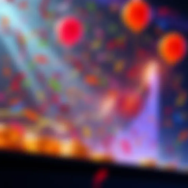 A graphic showing a rising cryptocurrency chart with celebratory elements like confetti and balloons, symbolizing a positive market outlook.