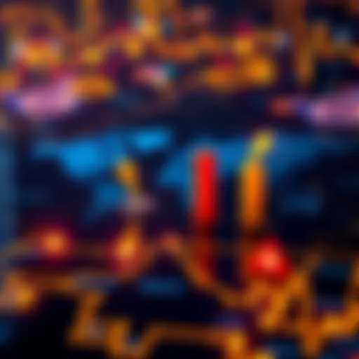 A graphic showing two locations marked on a map with rising investment bars, symbolizing potential growth in the cryptocurrency market.