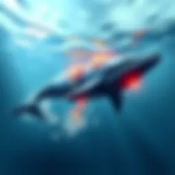 A graphic showing a whale swimming away from long positions, representing a bearish trend in the crypto market.