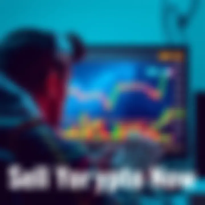 Crypto Winter Alert A person looking worriedly at a falling cryptocurrency chart on a screen, symbolizing the current market downturn.