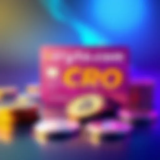 A Crypto.com card displayed alongside coins representing the CRO token, highlighting the inability to top up with CRO.