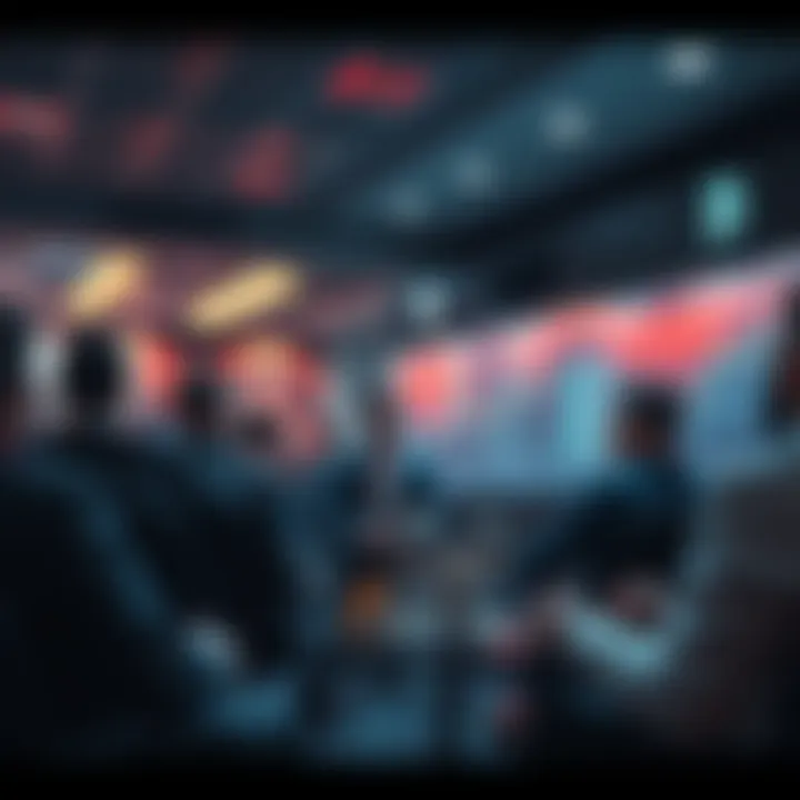 Cryptocurrency Discussion People discussing cryptocurrency trading tips and warnings in a group setting