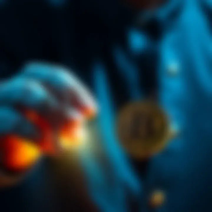 A person holding a secure key and a coin representing cryptocurrency, symbolizing retirement planning.