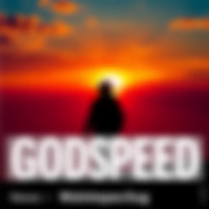 A serene sunset with a silhouette of a traveler setting off on a journey, symbolizing hope and good wishes.