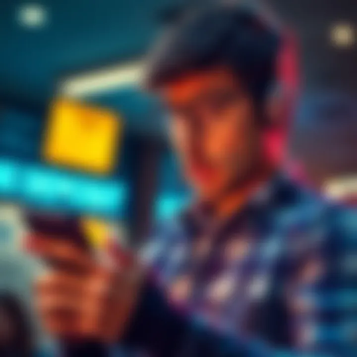 A person looking frustrated while checking their bank app for a delayed deposit