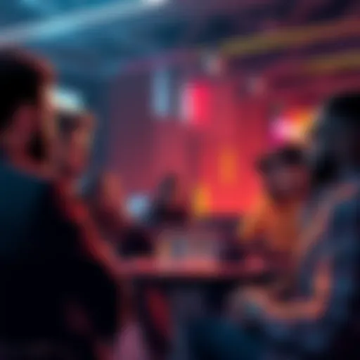 A group of people engaged in a discussion about VechainThor developments and community interactions.