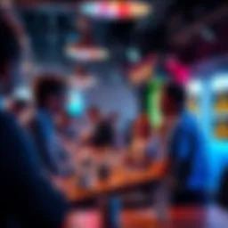 A vibrant chat scene with people sharing thoughts on various topics in an online forum