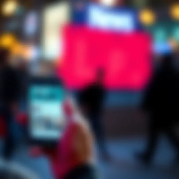 A person reading the news on a smartphone, showcasing the Daily Flip app interface with headlines and images.