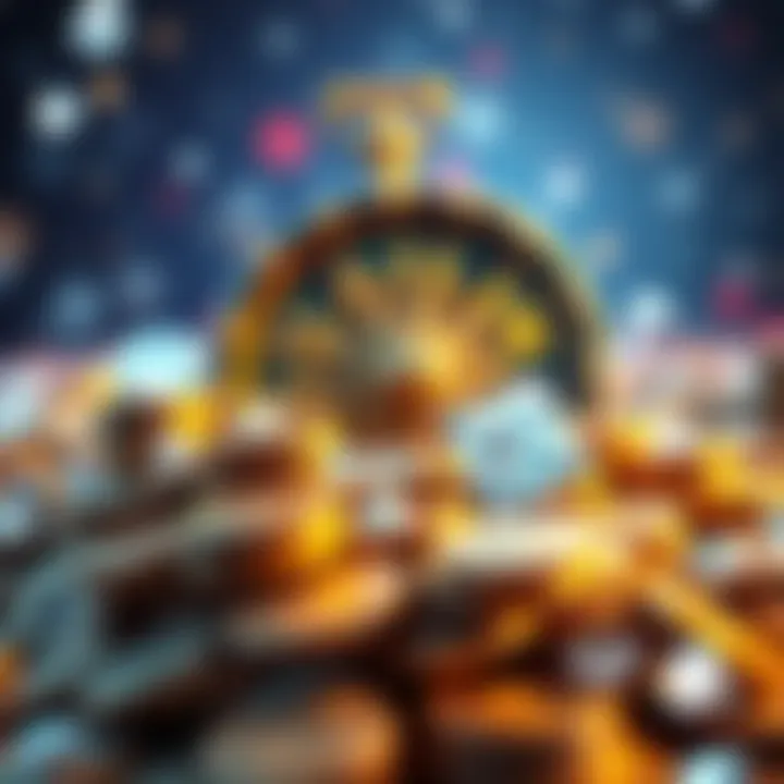 A visual of coins and sparkling diamonds representing daily spin rewards in a game