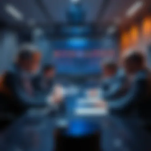Daniel McCabe discussing blockchain developments with Crypto Task Force leaders at a meeting