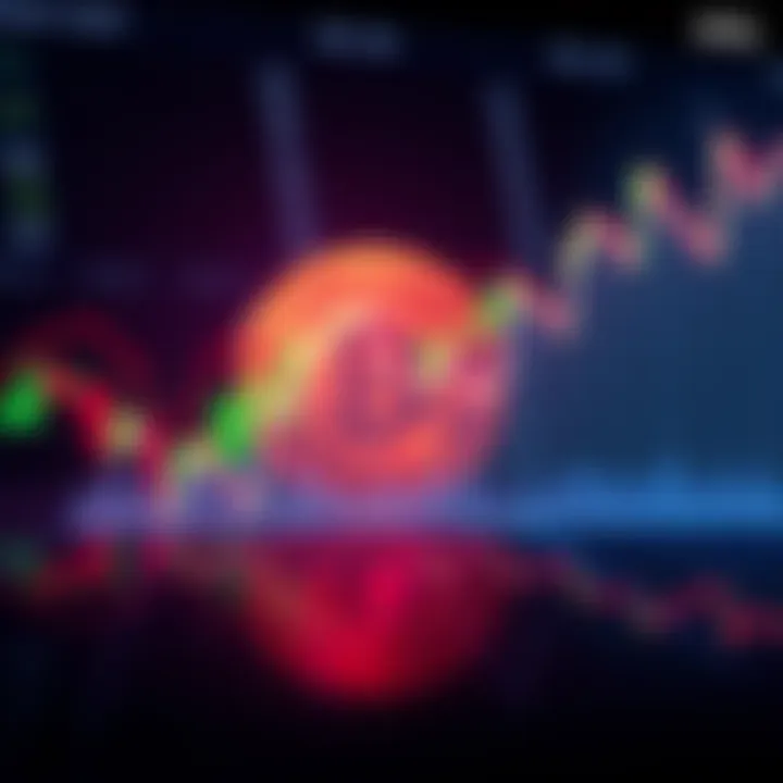 A graph showing a downward trend of the POL cryptocurrency value against a backdrop of rising Bitcoin prices