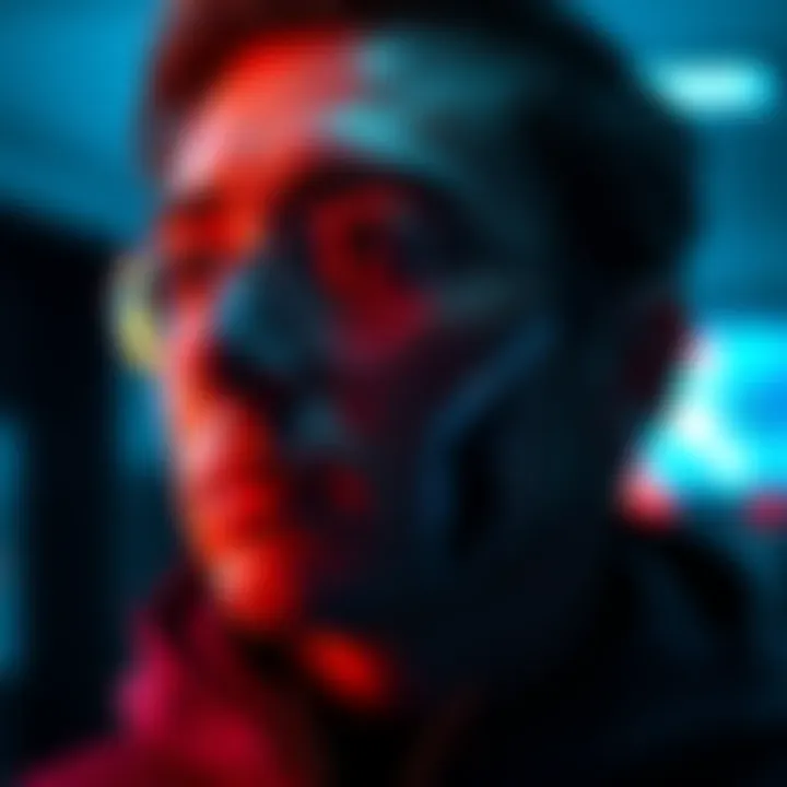 A digital representation of a person being altered by deepfake technology, showcasing identity threats.