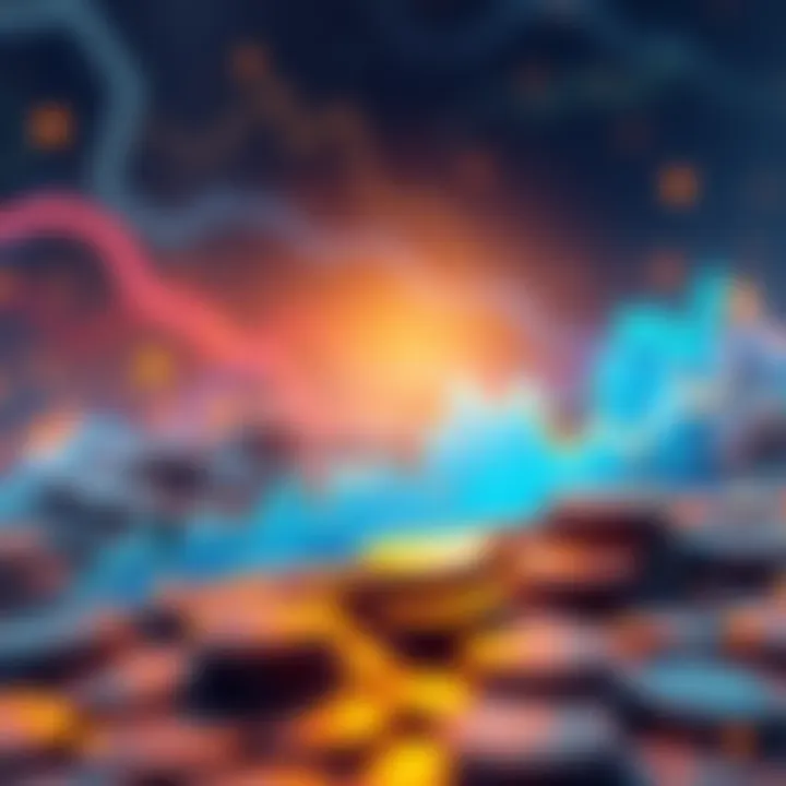 Graph showing the rise of Defi coins against the decline of stable coins