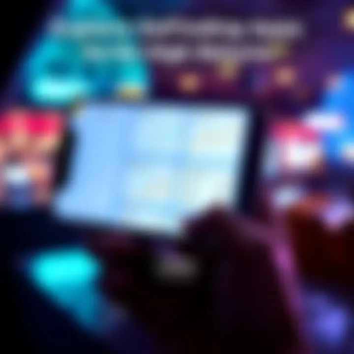 A smartphone displaying various DeFi lending apps with graphs showing high returns. A person is looking at the screen, considering investment options.