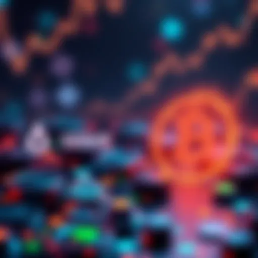 A graphic showing logos of top DeFi platforms like Aave and Radiant, with stablecoins and ETH icons in the background.
