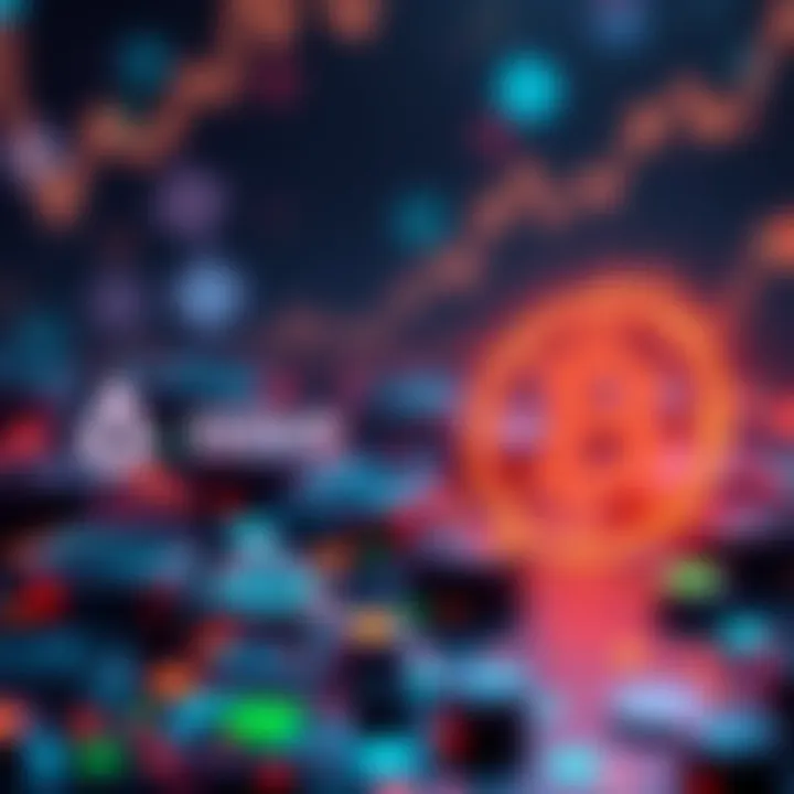 A graphic showing logos of top DeFi platforms like Aave and Radiant, with stablecoins and ETH icons in the background.