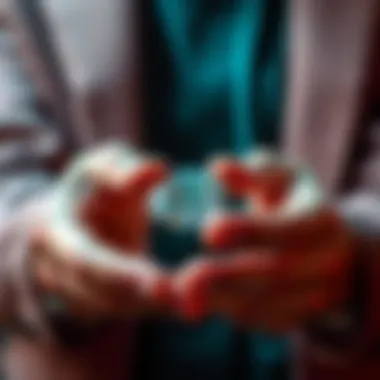 Person holding a diamond, symbolizing the strategy of patience in investments during market fluctuations.