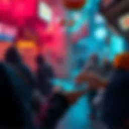 A person using a phone to make an online payment in a chaotic environment, symbolizing the risk of convenience during instability