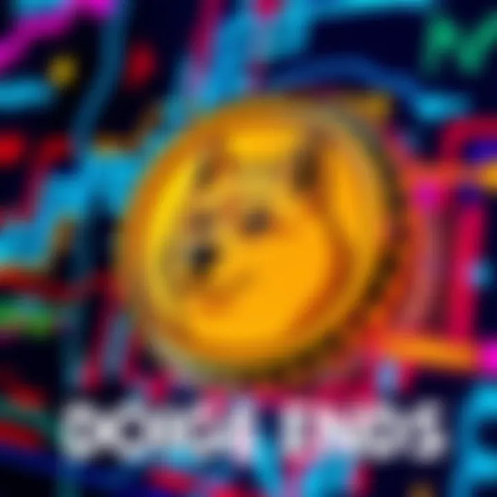 A close-up of the Doge coin logo on a digital screen with vibrant colors, representing the end of the Doge sale and its impact on investors.