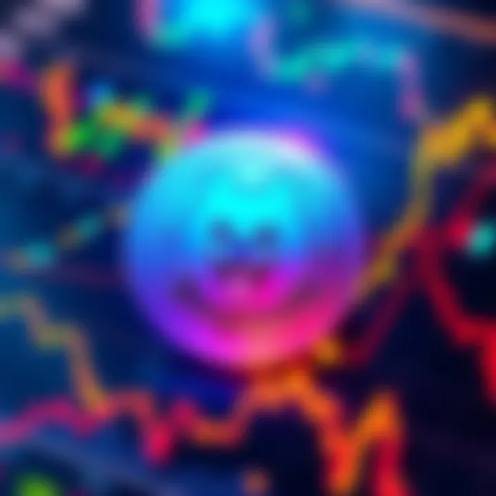 A visualization of Dogecoin's logo surrounded by charts and graphs reflecting market dynamics and institutional interest.
