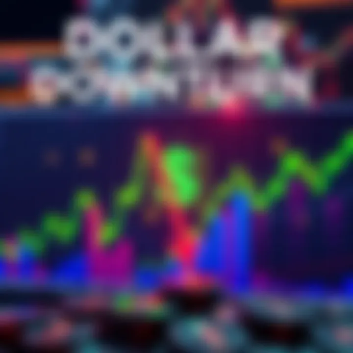 A graphic showing a downward trend in the US dollar value, with a chart and currency symbols.