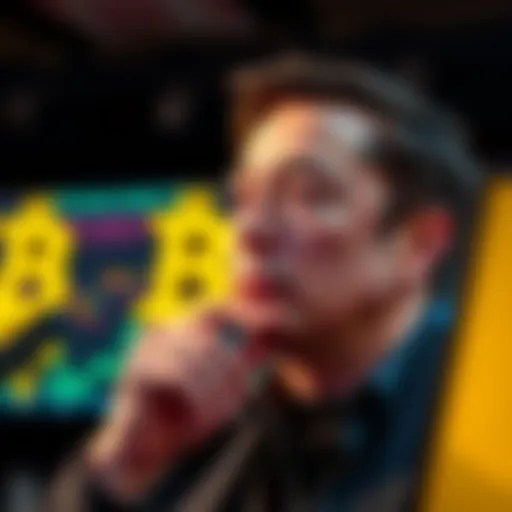 Elon Musk appears thoughtful while discussing Bitcoin investments during a video presentation.