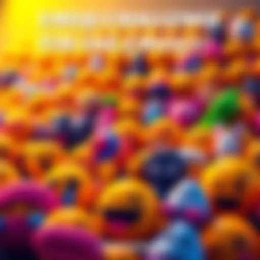 A colorful display of various emojis representing cryptocurrency during the KseniaConnects Challenge at TOKEN2049.