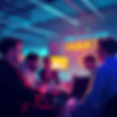 Group of engineers collaborating and brainstorming innovative AI projects at an event in NYC