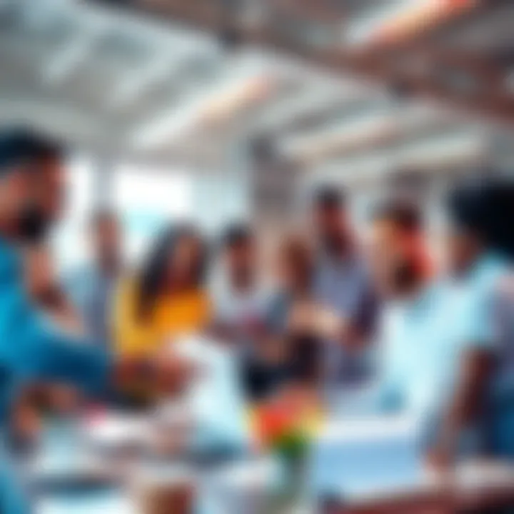 A group of diverse entrepreneurs brainstorming and collaborating in a bright office space, symbolizing creativity and freedom in business.