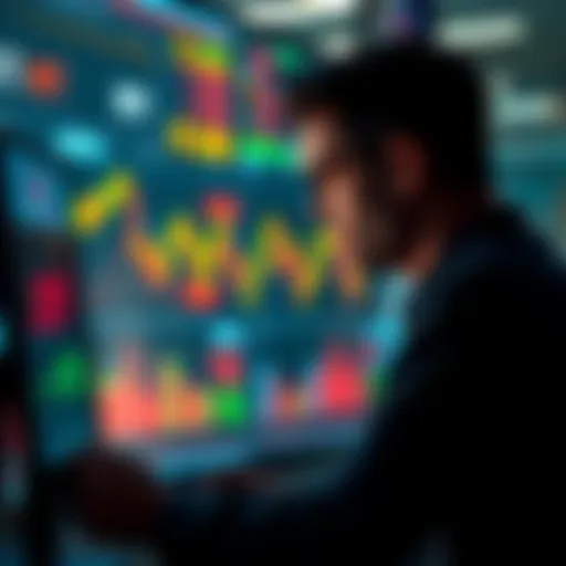 A person analyzing financial charts with ETF symbols on a screen