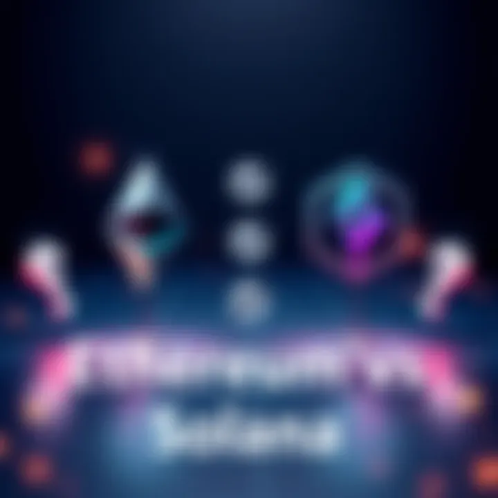 A graphic showing the logos of Ethereum and Solana with checkmarks and question marks around them representing a decision-making process for beginners in cryptocurrency.