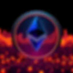 Ethereum logo with a downward arrow indicating correction near its All Time High resistance range