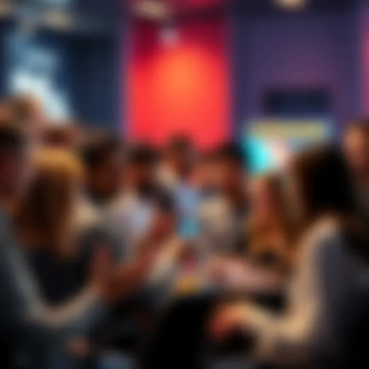 A diverse group of people discussing Ethereum topics in a lively forum setting.