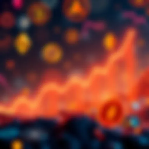 A rising line graph showing Ethereum's performance over the last decade, with symbols of major assets in the background.