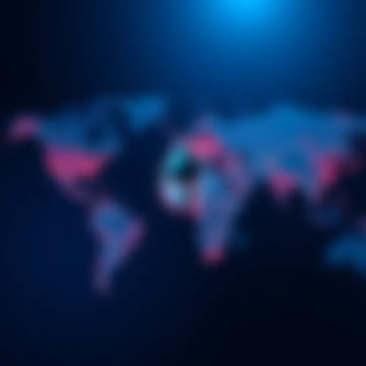 A real-time map showing Ethereum nodes across the globe, illustrating the network's extensive reach and connections.