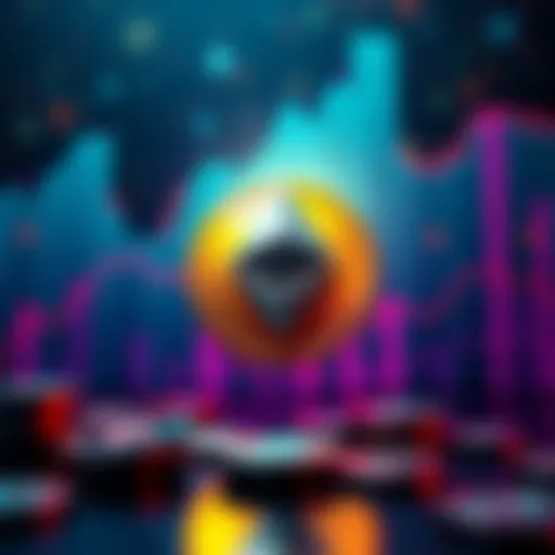 Ethereum symbol with rising graphs and altcoins in the background, representing a surge in the altcoin market as predictions suggest Ethereum will lead the next altcoin season.