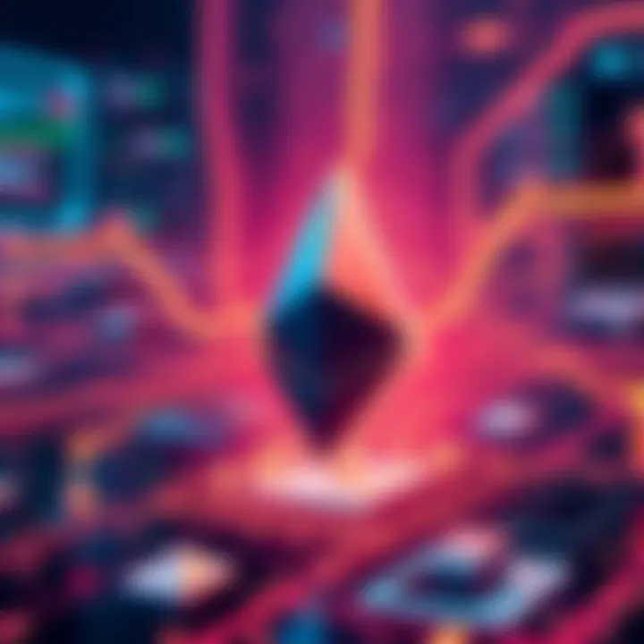 An illustration showing an Ethereum blockchain with shorter slot times, representing faster block production and improved efficiency.