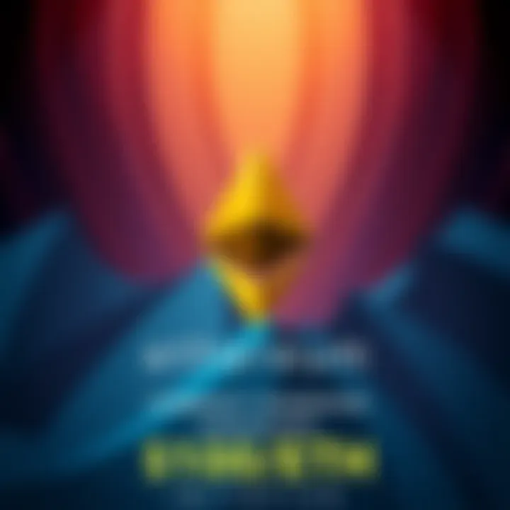 A graphic representation of the Ethereum logo with a vibrant background symbolizing community support and growth, accompanied by a $10,000 fund announcement
