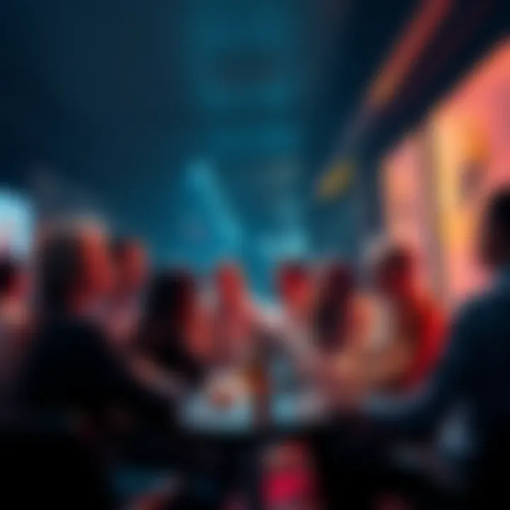 A group of people engaging in a conversation about Ethereum, sharing ideas and insights in a lively setting.