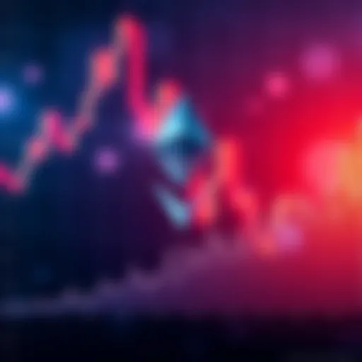 A visual representation of the Ethereum logo alongside a graph showing rising ETF demand impacting the cryptocurrency market