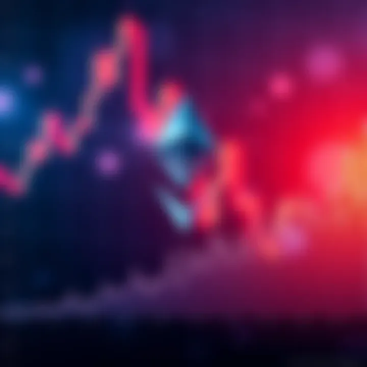 A visual representation of the Ethereum logo alongside a graph showing rising ETF demand impacting the cryptocurrency market