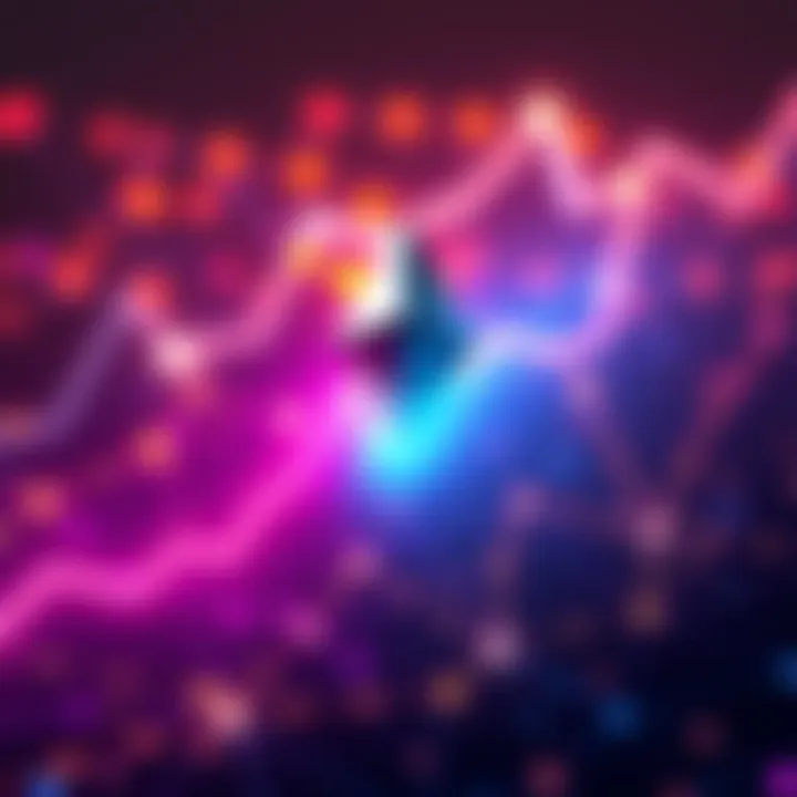 Graphic showing Ethereum logo with upward trend line and network connections, symbolizing performance boost from Fusaka upgrade