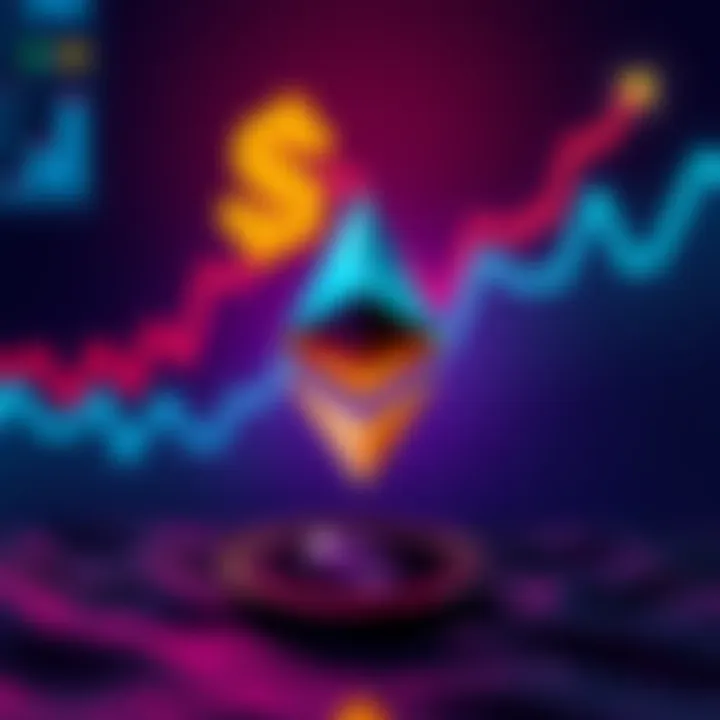 A graphic showing Ethereum gas fees dropping to $0.02 with a background of upward trending graphs and a dollar sign